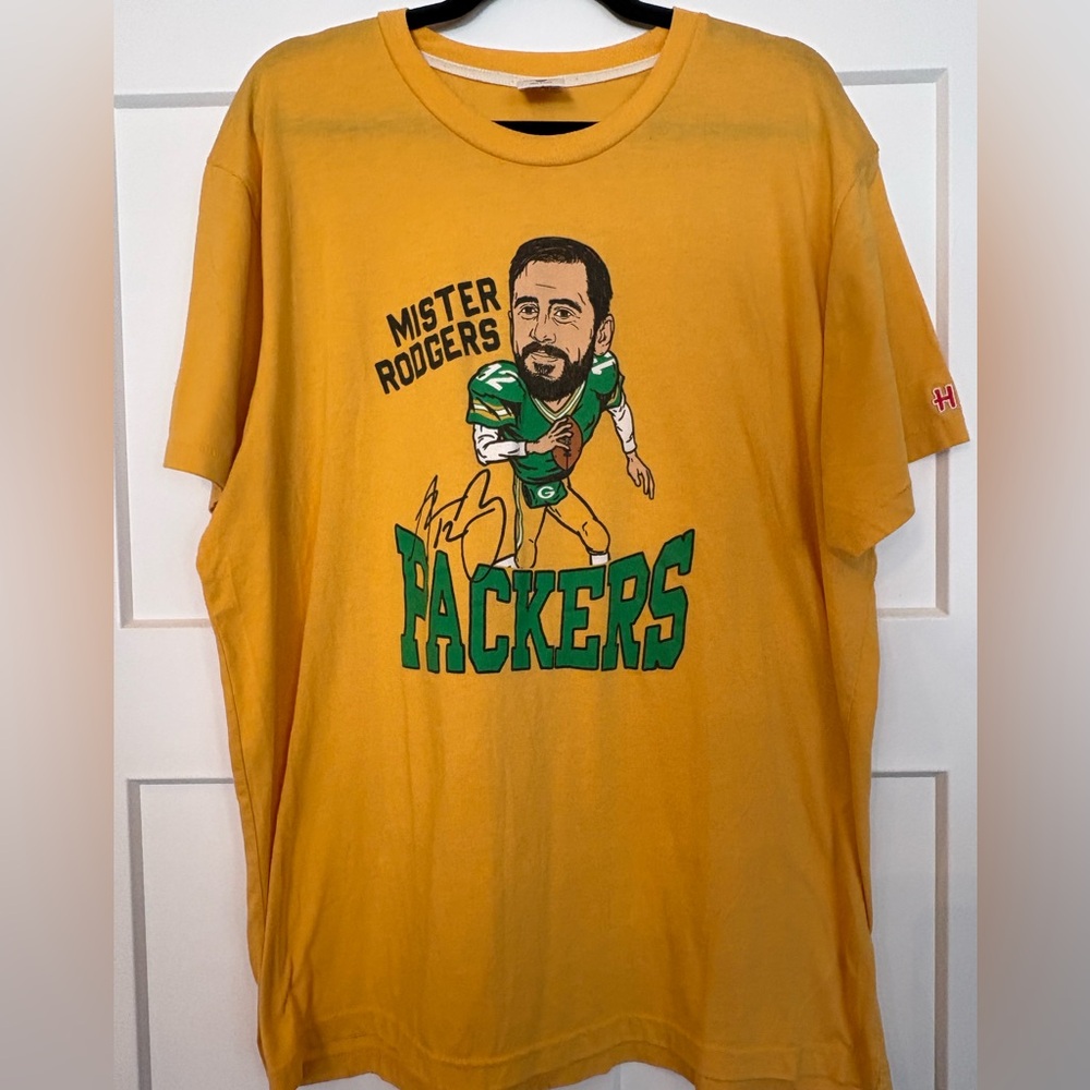Aaron Rodgers T Shirt Mr Rodgers Neighborhood Shirt Green Bay Packers Size XXL